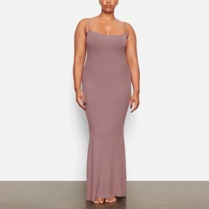 SKIMS soft lounge dress in PLUM in LARGE
